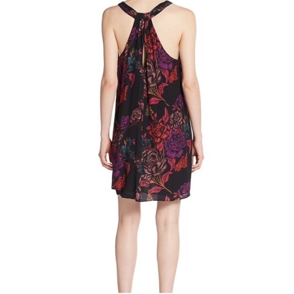 Alice + Olivia Black Colorful Floral Romantic Formal Halter Cocktail Shift Dress - Picture 3 of 14